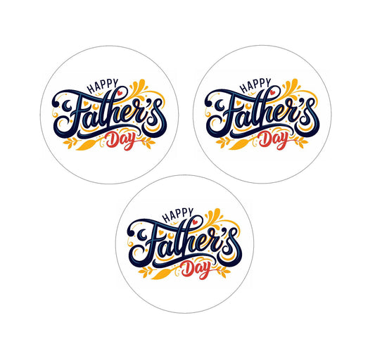 Classic happy Father's Day Edible images - Yellow