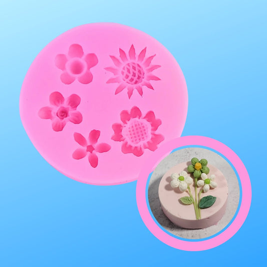 Assorted Flowers Silicone Mold - 1