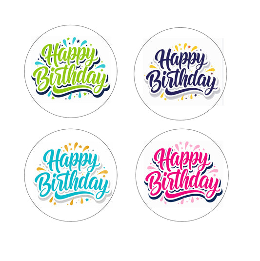 Happy Birthday Edible Images - Assorted Colors