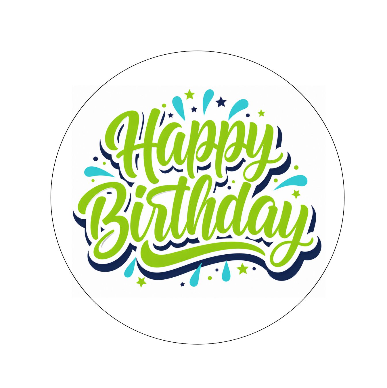 Happy Birthday Edible Images - Lime