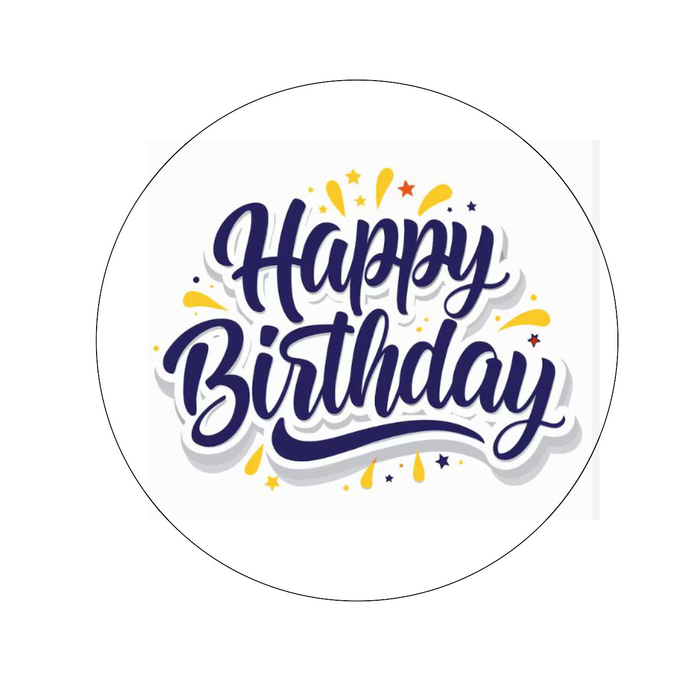 Happy Birthday Edible Images - Navy