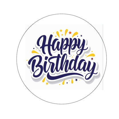 Happy Birthday Edible Images - Navy