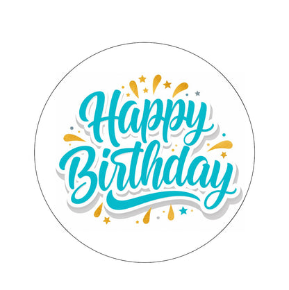 Happy Birthday Edible Images - Turquoise