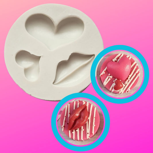 Hearts & Lips Silicone Mold 1