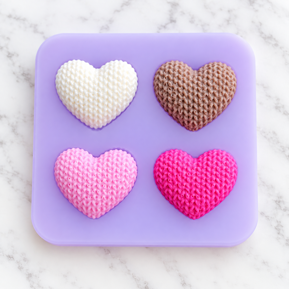 Knitted Hearts Silicone Mold