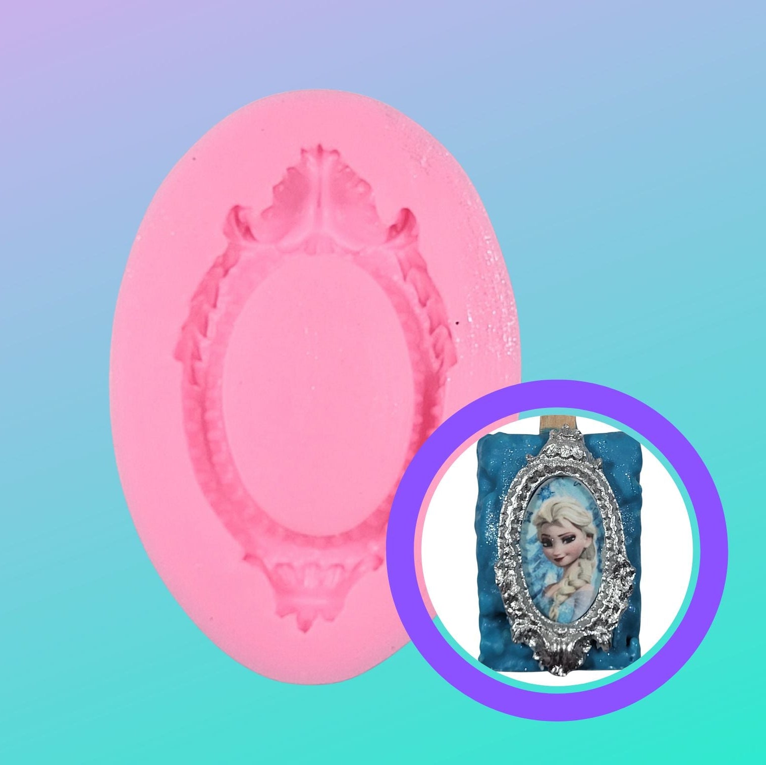 Narrow Oval Silicone Frame Mold