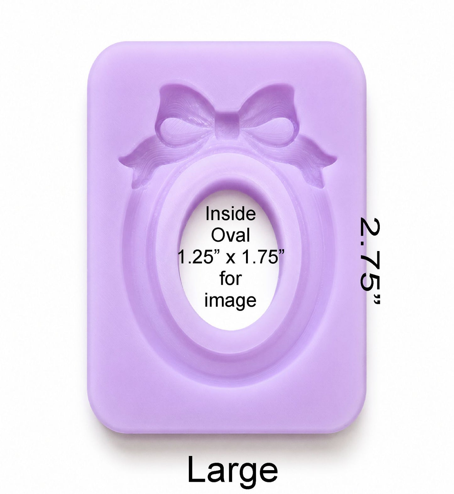Vintage oval Frame with Bow Silicone Mold  3