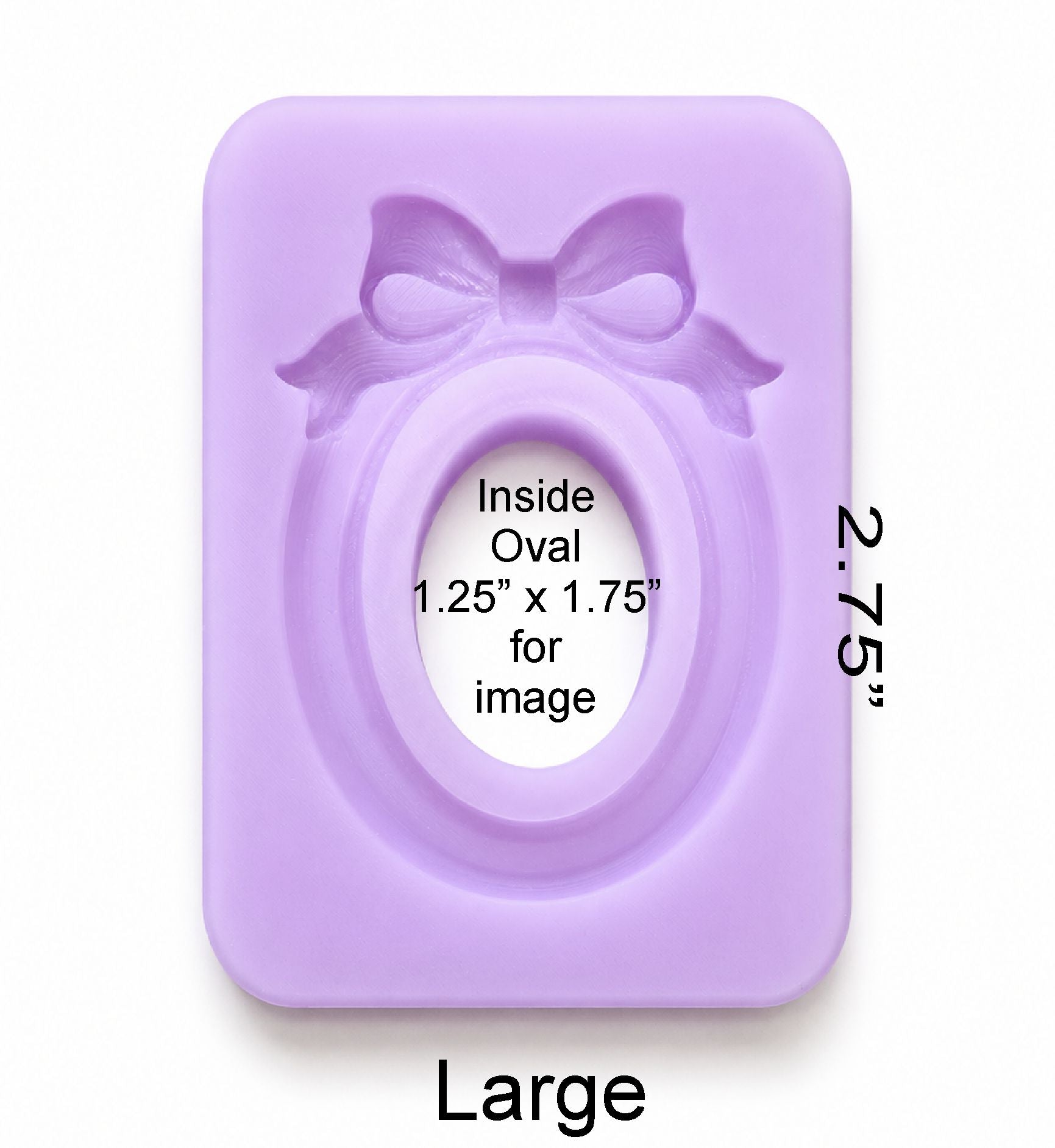 Vintage oval Frame with Bow Silicone Mold  3