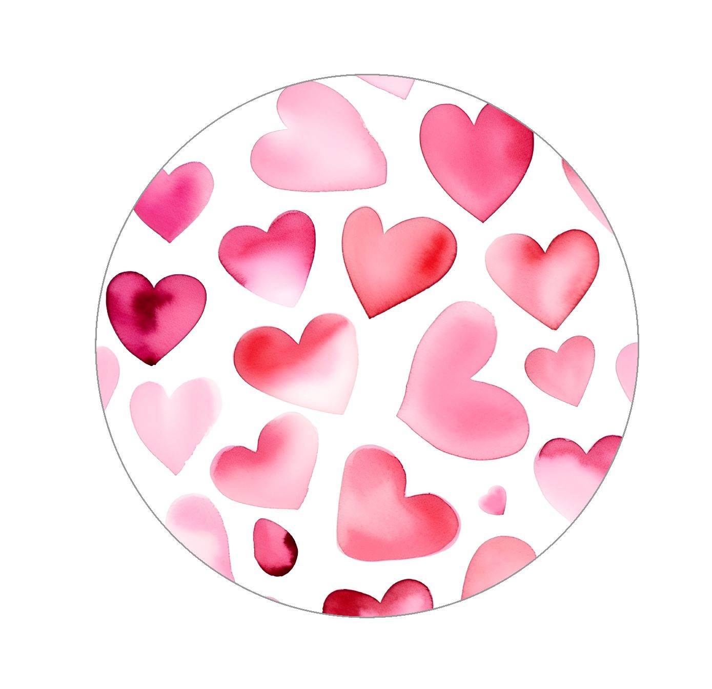 Watercolor Pink Valentine Patterns - Hearts