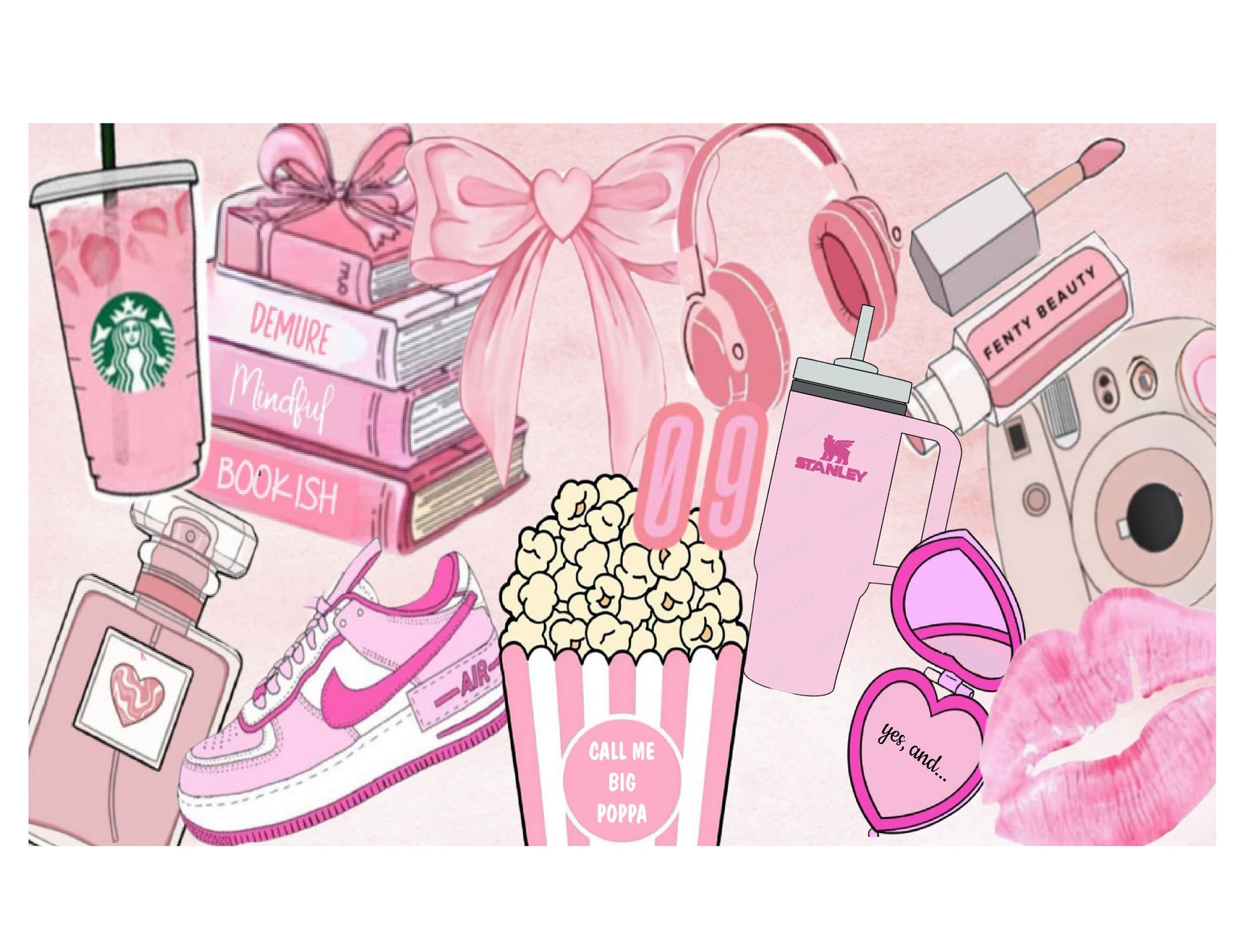 Pink Preppy Girl Cake Strip - 1