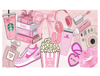 Pink Preppy Girl Cake Strip - 1