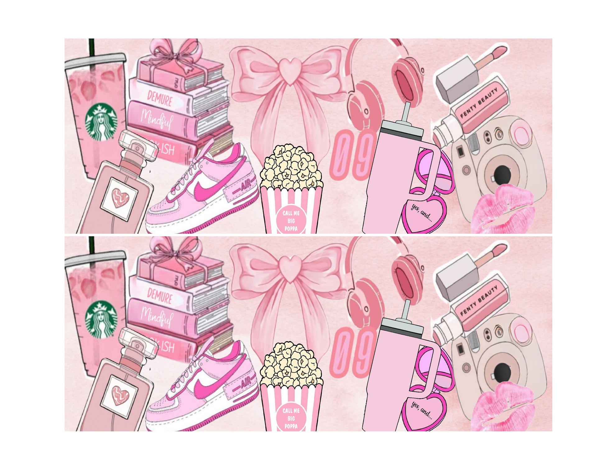 Pink Preppy Girl Cake Strip - 2