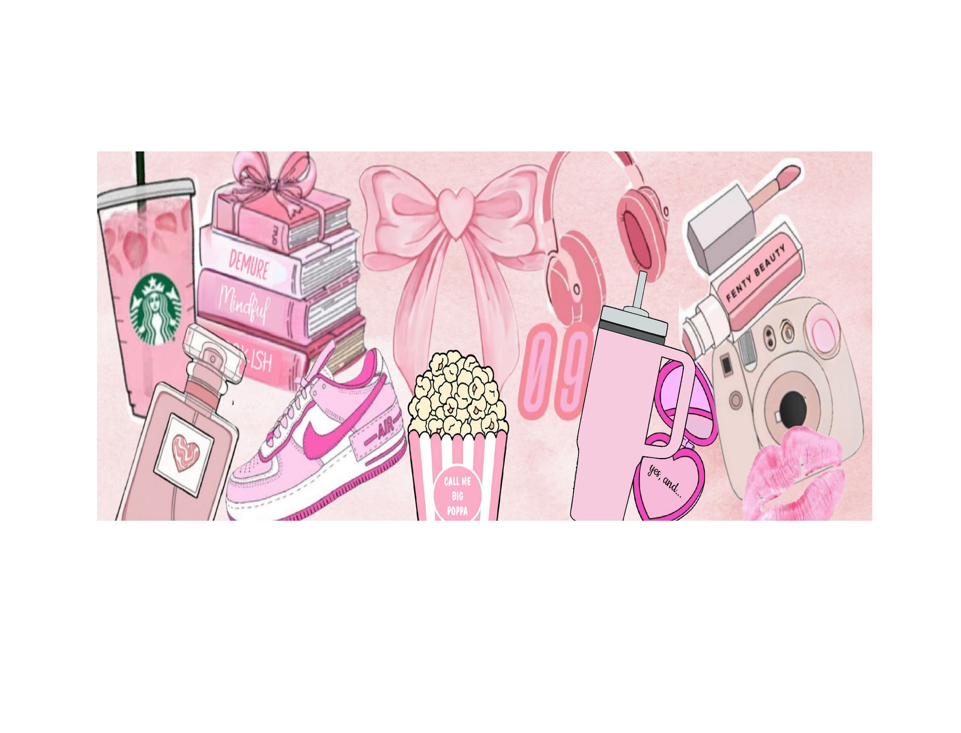 Pink Preppy Girl Cake Strip - 3