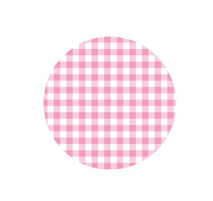 Pastel Gingham Edible Images - Pink