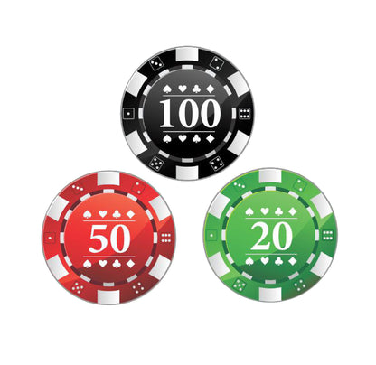 Casino Style Poker Chips - Asst Colors