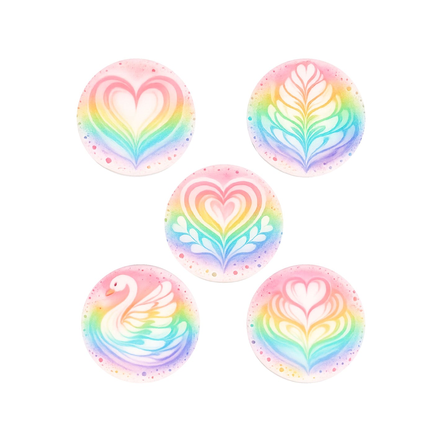 Rainbow Coffee & Latte Art Edible Images & Wafer Paper
