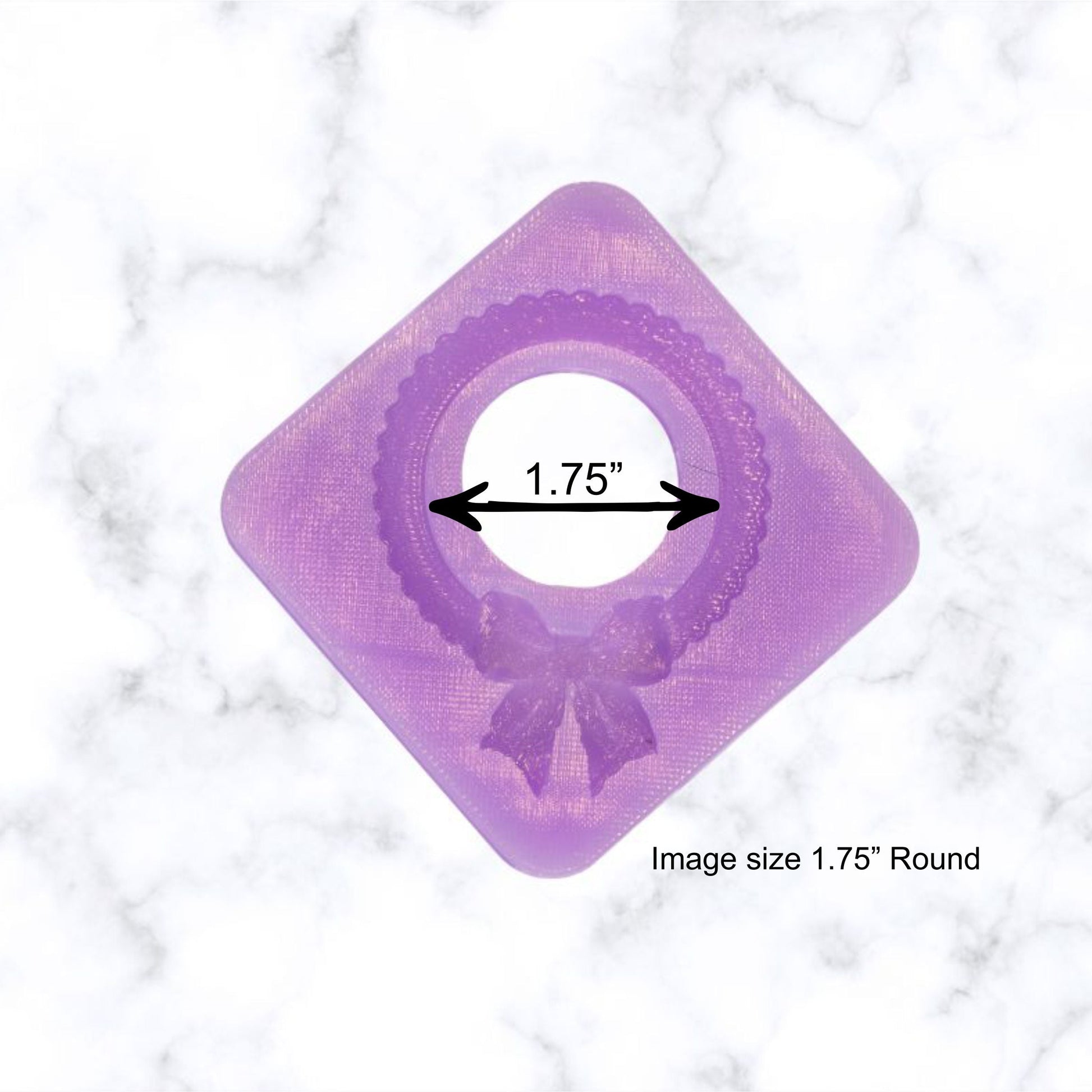 Scalloped Circle Silicone Mold with Bow 6 5