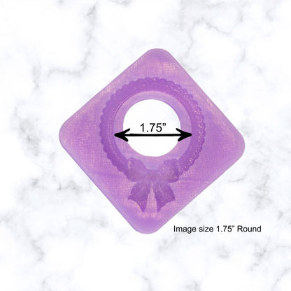 Scalloped Circle Silicone Mold with Bow 6 5