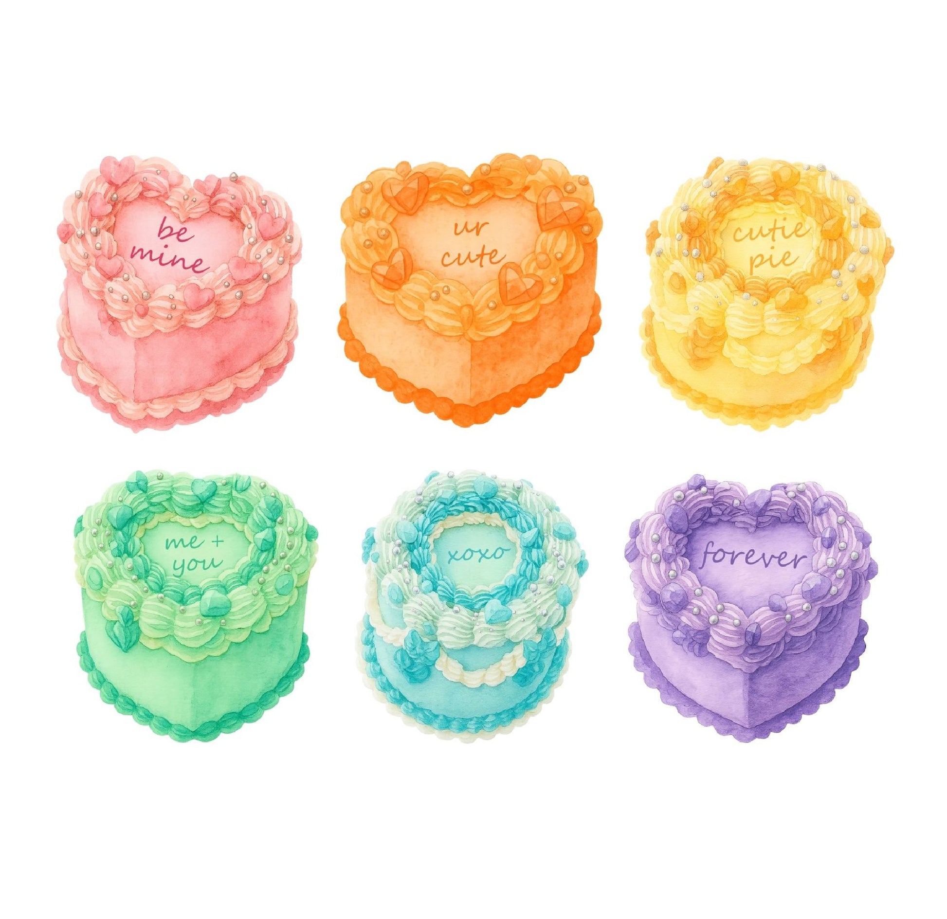 Vintage Heart Cupcake Toppers